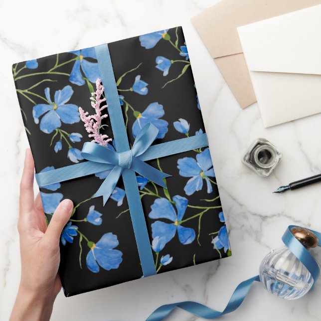 Blå Kosmosblommor Presentpapper (Gifting)