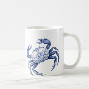 Blå krabba kaffemugg