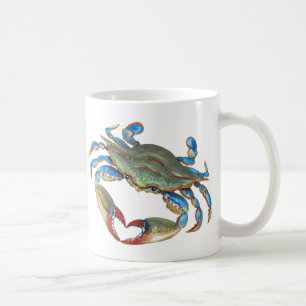 Blå krabba kaffemugg