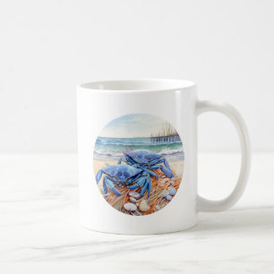 Blå krabba kaffemugg
