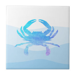 Blå krabba kakelplatta