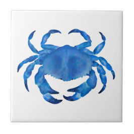 Blå krabba kakelplatta