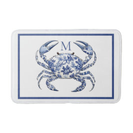 Blå Krabba Kustnära Nautilus Monogram Badrumsmatta