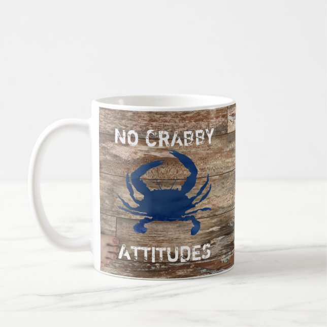 Blå krabba nr Crabby Attitudes Coffee Mugg (Vänster)