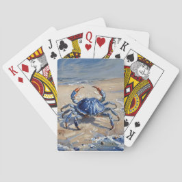 Blå Krabba på Stranden Casinokort
