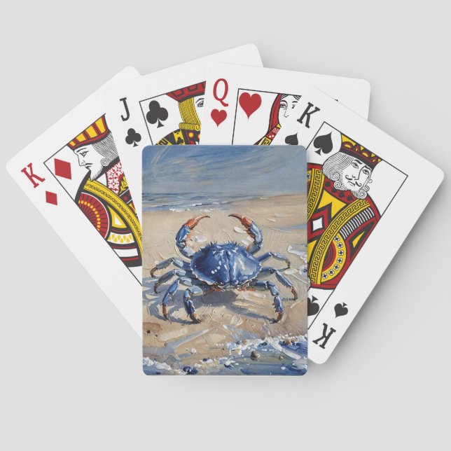Blå Krabba på Stranden Casinokort (Baksidan)