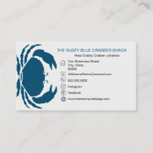 Blå krabba Seafood Black White Simple Nautical