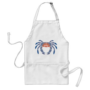 Blå krabba Stencil Apron Förkläde