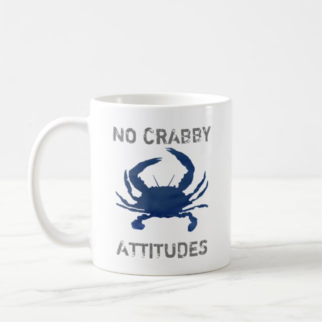 Blå krabbor - ingen Crabby Attitudes Kaffemugg (Vänster)