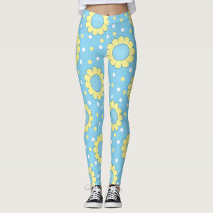 Blå kraft mönster i blått leggings