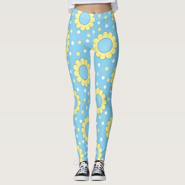 Blå kraft mönster i blått leggings (Framsida)