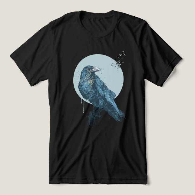 Blå kråka T-Shirt (Design Framsida)