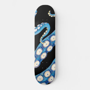 Blå kraken Octopus Tentacles Art Mini Skateboard Bräda 18,5 Cm