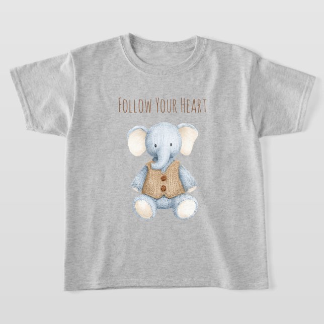 Blå Kräm Elefant T Shirt (Laydown)