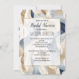 Blå Kräm Hav Sandstrand Strand Abstrakt Inbjudningar