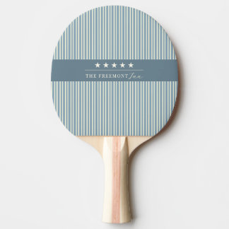 Blå Kräm Stjärnor Ränder Pingisracket