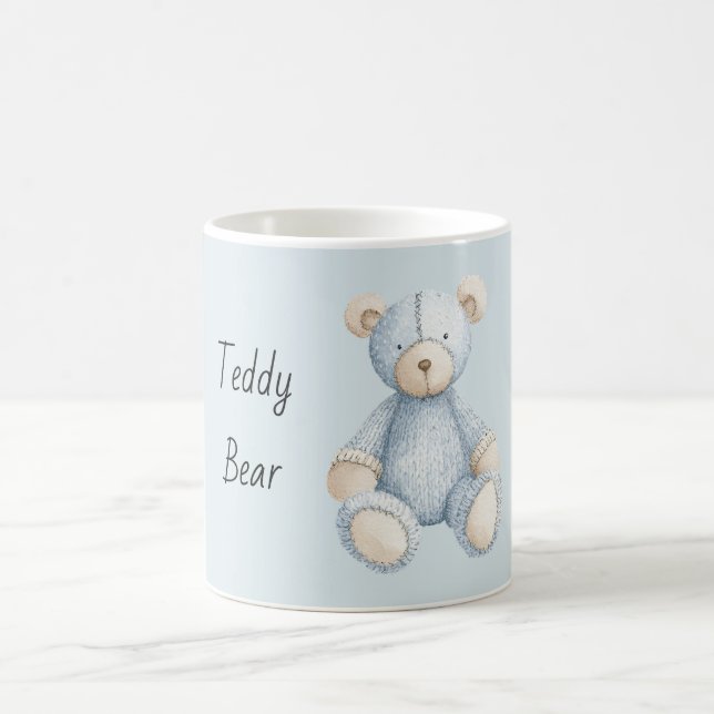 Blå Kräm Teddybjörn Kaffemugg (Center)