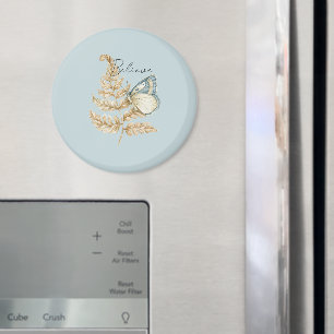 Blå Kräm Tro Fjäril Magnet
