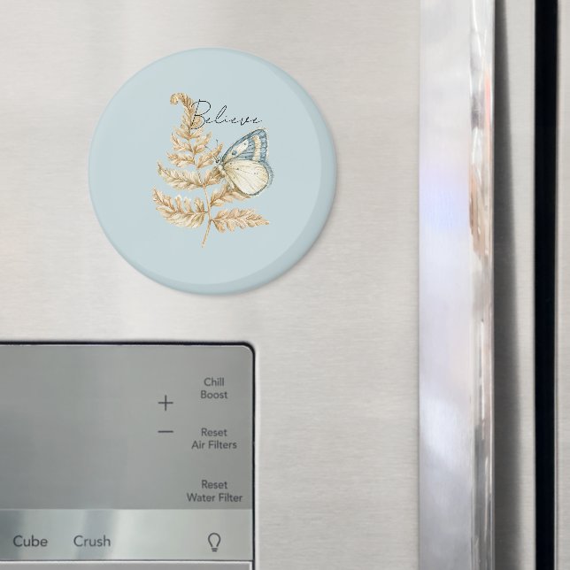 Blå Kräm Tro Fjäril Magnet (In Situ (Fridge))