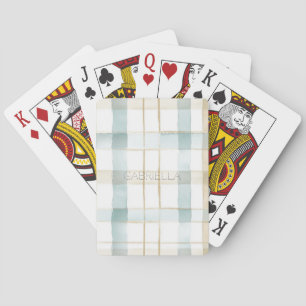 Blå Kräm Vit Rutig Randiga Casinokort