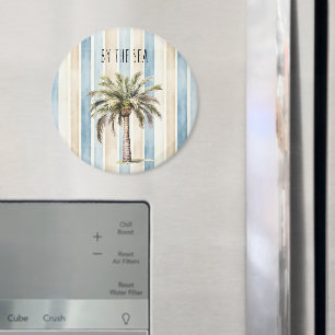 Blå Krämränder Tropisk Palmlädare Magnet