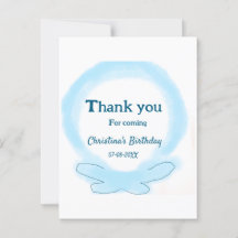 Blå krans blomster vattenfärg tack för att du kom