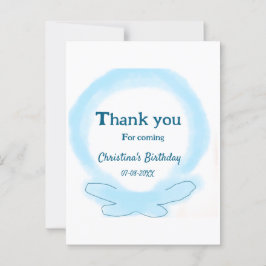 Blå krans blomster vattenfärg tack för att du kom vykort