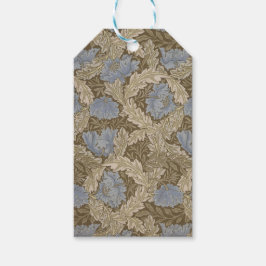 Blå kransmönster (av William Morris) Presentetikett