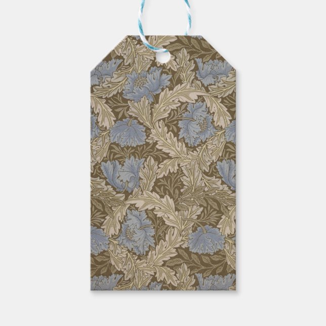 Blå kransmönster (av William Morris) Presentetikett (Framsidan)