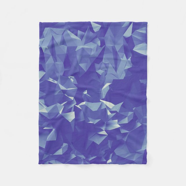 Blå Kristall Geometrisk Abstrakt Textur Modern Fleecefilt (Framsidan)