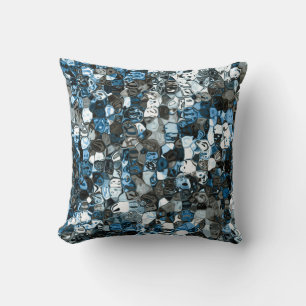 blå kristall / mosaik abstrakt design kudde