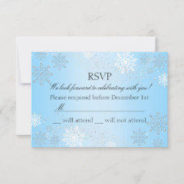 Blå Kristall Snöflinga Vinter Värld RSVP OSA Kort