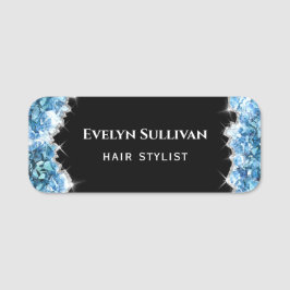 Blå kristaller namn bricka namnbricka