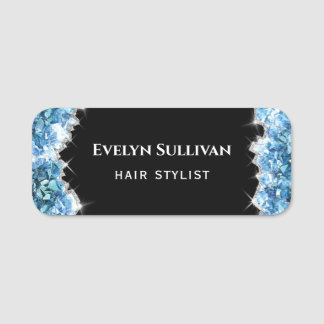 Blå kristaller namn bricka namnbricka