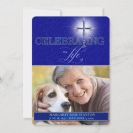 Blå kristen kors firande av livets foto inbjudningar