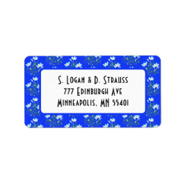 Blå krokus adressetiketter