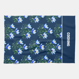Blå Krokusblommor Kökshandduk