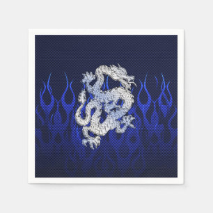 Blå krom som Dragon Carbon Fiber Stil Pappersservett