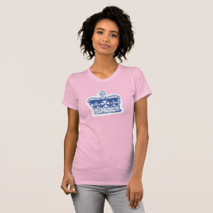 Blå Krona lutad T Shirt