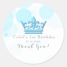 Blå krona & prickar kunglig födelsedagsfest favor