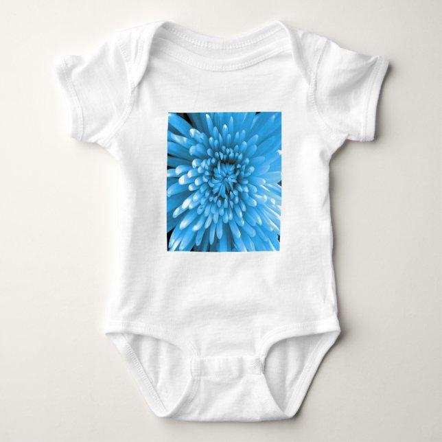Blå Krysantemum T Shirt (Framsida)