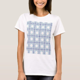 Blå Kryssprickig Tusensköna-mönster T Shirt