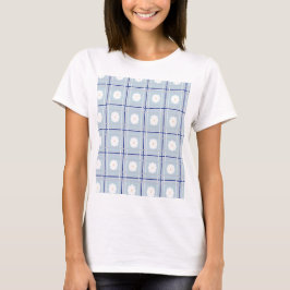 Blå Kryssprickig Tusensköna-mönster T Shirt