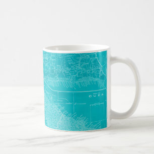 Blå Kuba Karta Kaffemugg