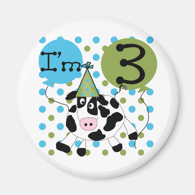 Blå kummel, 3:e födelsedagskjortor och gåvor magnet (Framsidan)