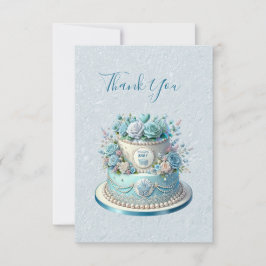 Blå kummelblommor - tack kort