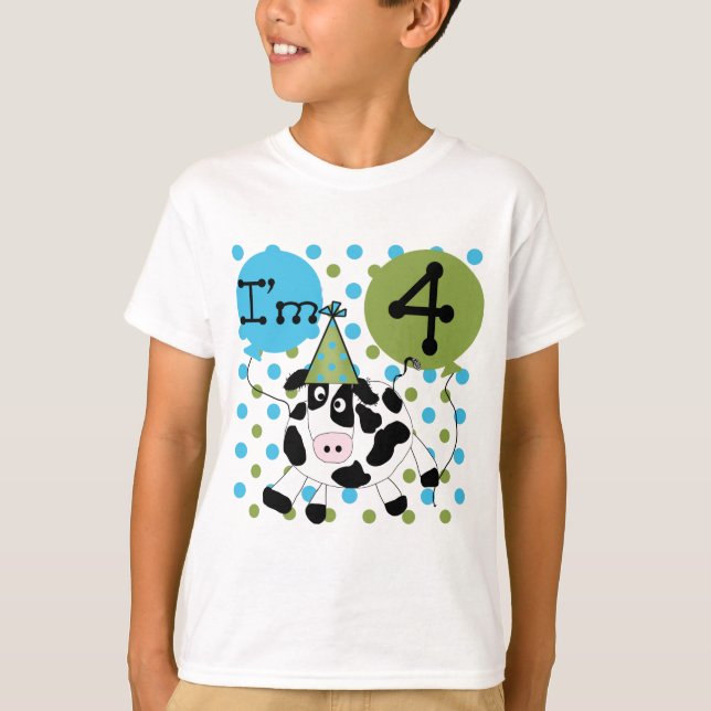 Blå kummelskjortor och 4e födelsedagen-skjortor t-shirt (Framsida)