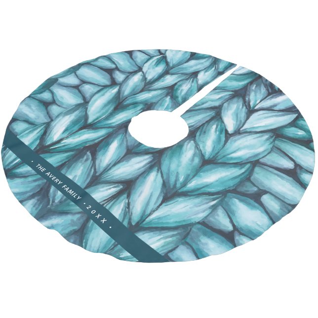 Blå kungen - Personlig Julgransmatta Borstad Polyester (Vinklad)