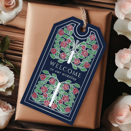 Blå kunglig medeltida silver svärdsbröllop välkomm presentetikett