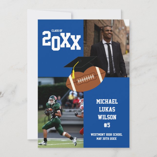 Blå kungörelse om fotbollen Studenten Inbjudningar (Framsida)